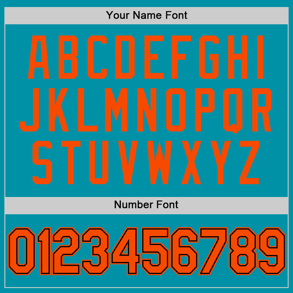 Custom Teal Orange-Black Authentic Throwback Basketball Jersey