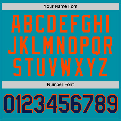 Custom Teal Navy-Orange Authentic Throwback Basketball Jersey