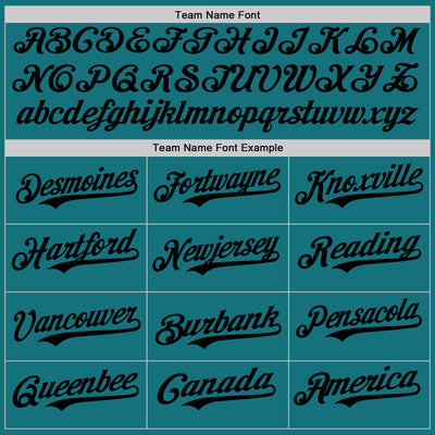 Custom Teal Black Authentic Baseball Jersey