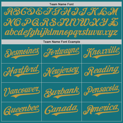 Custom Teal Old Gold Authentic Baseball Jersey