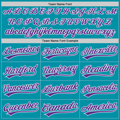 Custom Stitched Teal Purple-White Baseball Pullover Sweatshirt Hoodie