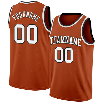 Custom Texas Orange White-Black Authentic Basketball Jersey