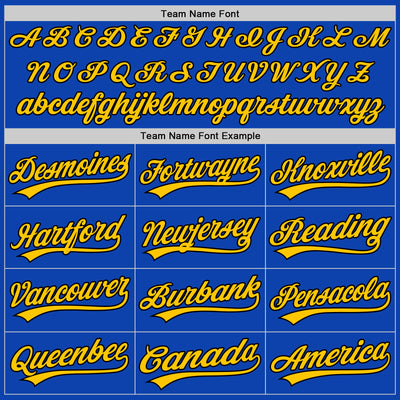 Custom Thunder Blue Yellow-Black Authentic Baseball Jersey