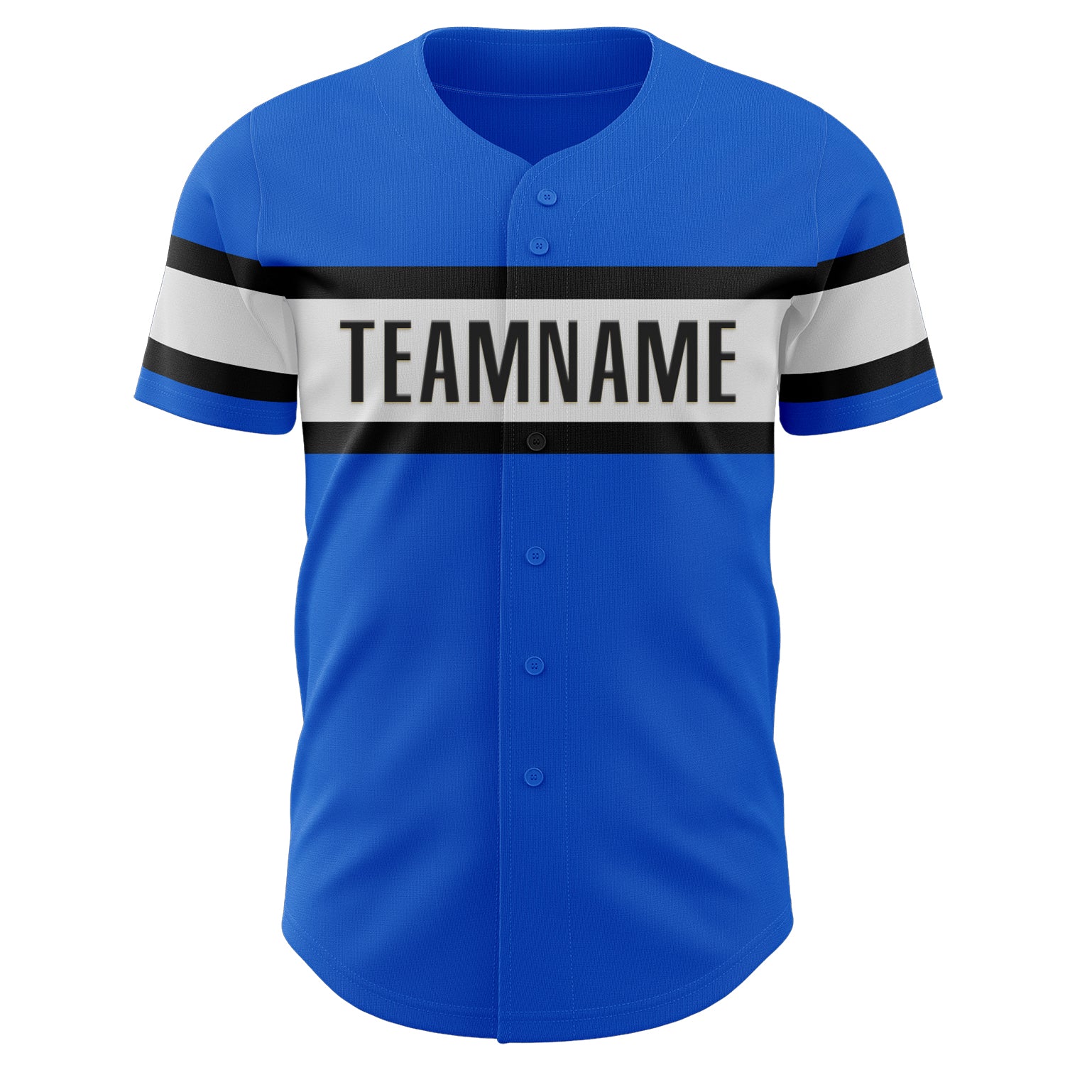 Custom Thunder Blue Black-White Authentic Baseball Jersey