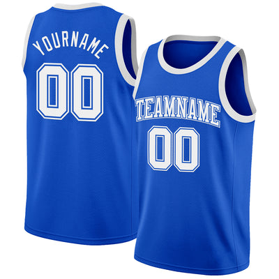 Custom Thunder Blue White Authentic Basketball Jersey