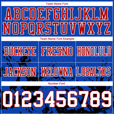 Custom Thunder Blue White Black-Red 3D Pattern Splash Authentic Football Jersey