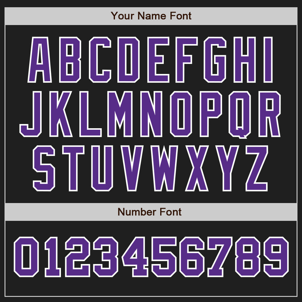 Custom Black Purple-White Authentic Two Tone Baseball Jersey
