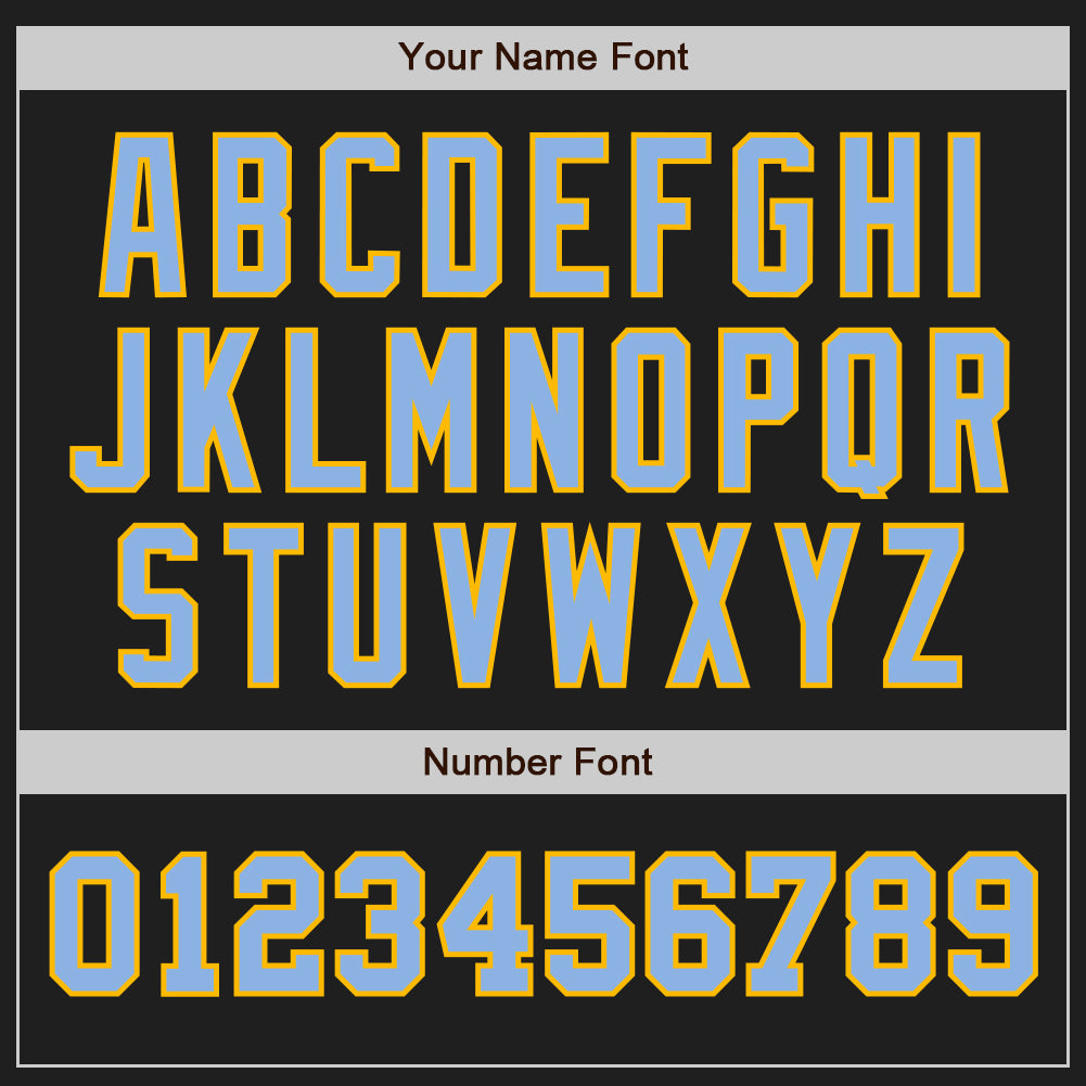 Custom Black Light Blue-Gold Authentic Two Tone Baseball Jersey