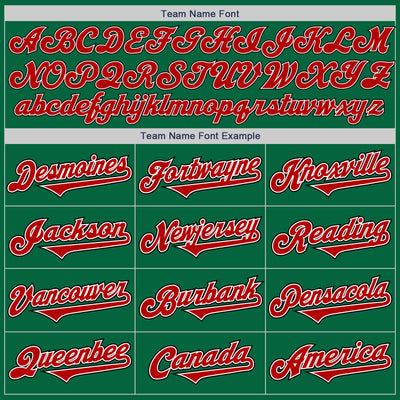 Custom Kelly Green Red-Black Authentic Two Tone Baseball Jersey