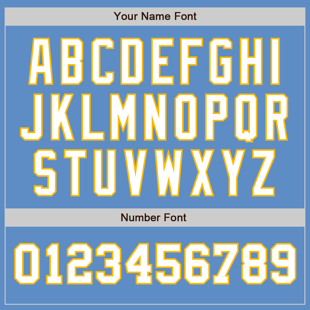 Custom Powder Blue White-Gold Authentic Two Tone Baseball Jersey