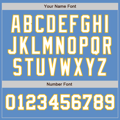 Custom Powder Blue White-Gold Authentic Two Tone Baseball Jersey