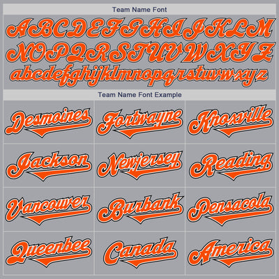 Custom Gray Orange-Black Authentic Two Tone Baseball Jersey