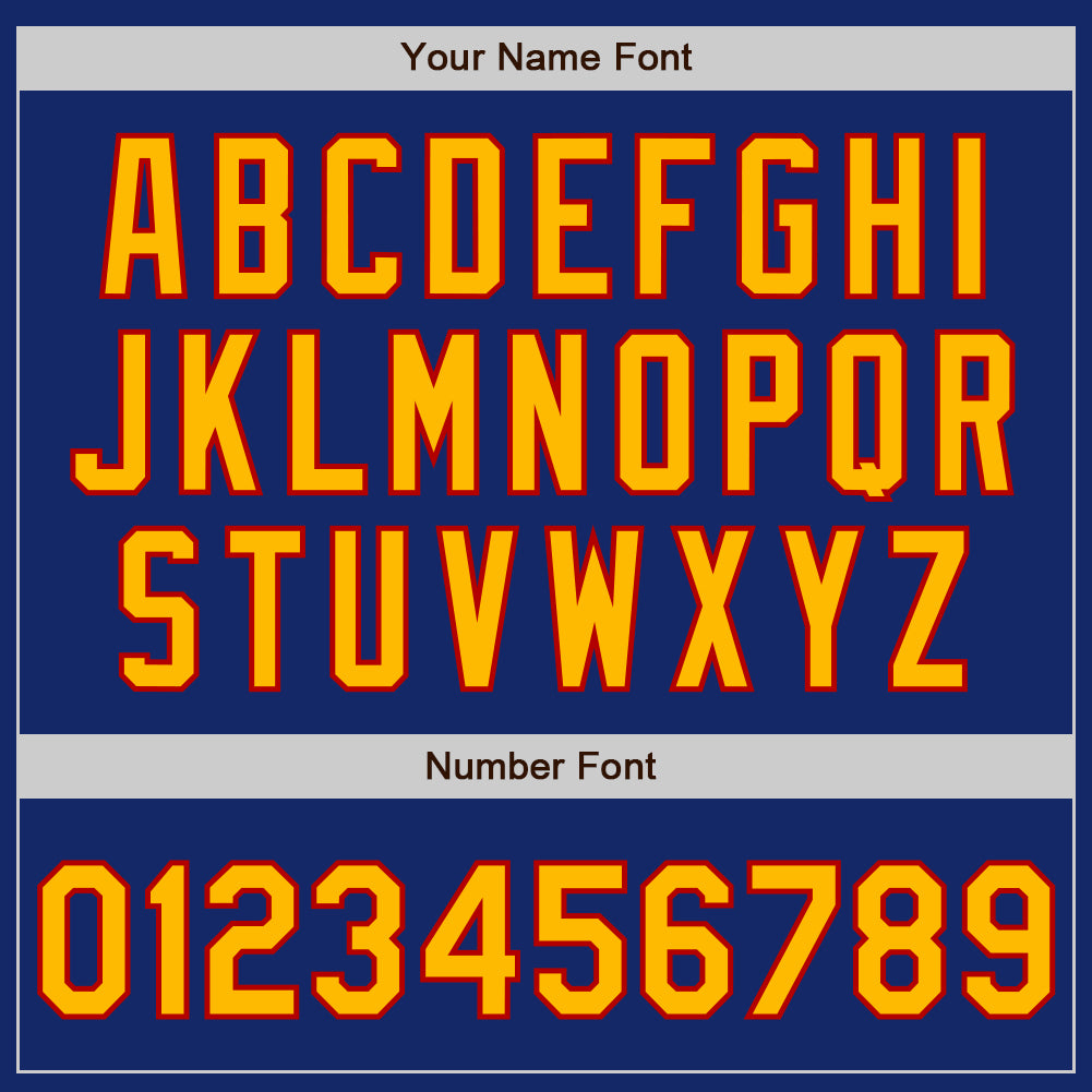 Custom Royal Gold-Red Authentic Two Tone Baseball Jersey