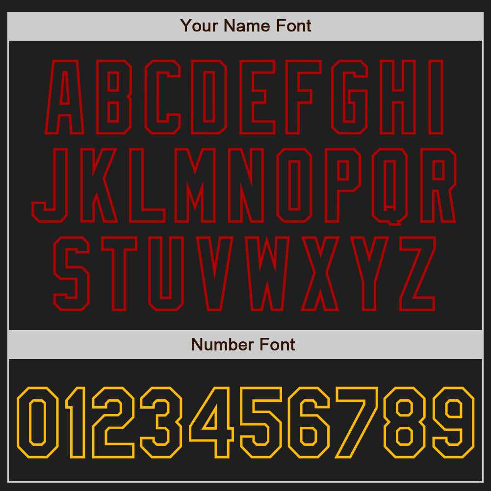 Custom Black Gold-Red Authentic Two Tone Baseball Jersey