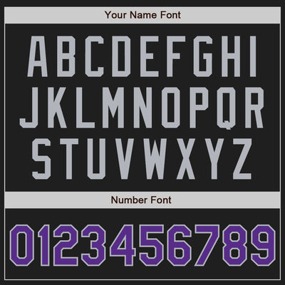 Custom Black Purple-Gray Authentic Two Tone Baseball Jersey