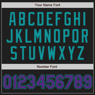 Custom Black Purple-Teal Authentic Two Tone Baseball Jersey