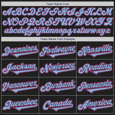 Custom Black Light Blue-Pink Authentic Two Tone Baseball Jersey