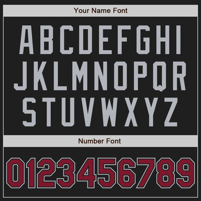 Custom Black Crimson-Gray Authentic Two Tone Baseball Jersey