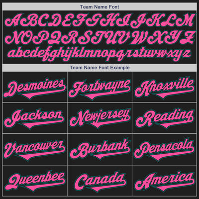 Custom Black Teal-Pink Authentic Two Tone Baseball Jersey