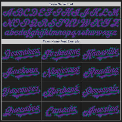 Custom Black Purple-Teal Authentic Two Tone Baseball Jersey