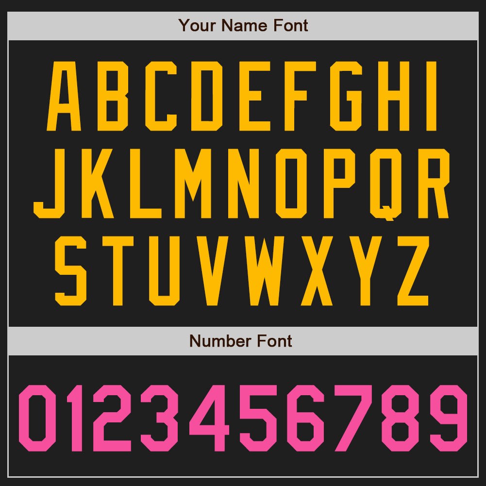 Custom Black Pink Pea Green-Gold Authentic Two Tone Baseball Jersey