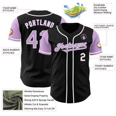 Custom Black Light Purple-White Authentic Two Tone Baseball Jersey
