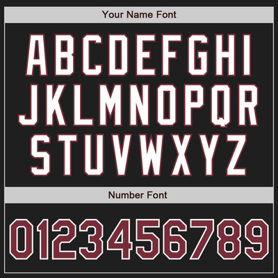 Custom Black Burgundy-White Authentic Two Tone Baseball Jersey