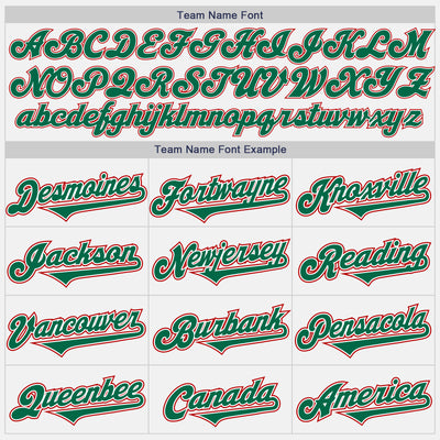 Custom White Kelly Green-Red Authentic Two Tone Baseball Jersey