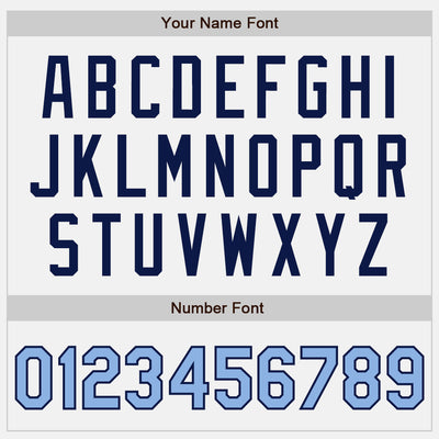 Custom White Light Blue-Navy Authentic Two Tone Baseball Jersey