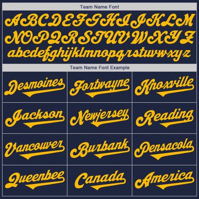 Custom Navy Gold Authentic Two Tone Baseball Jersey
