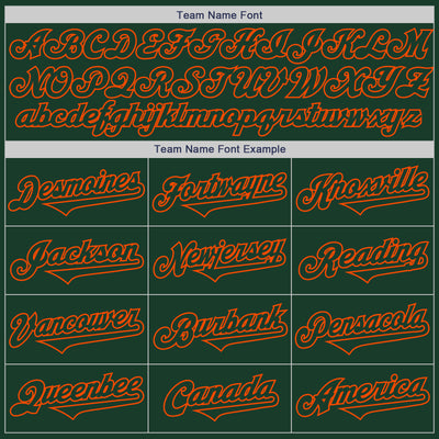 Custom Green Orange Authentic Two Tone Baseball Jersey