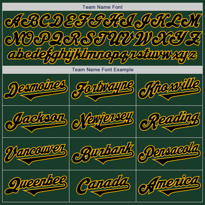 Custom Green Black-Gold Authentic Two Tone Baseball Jersey