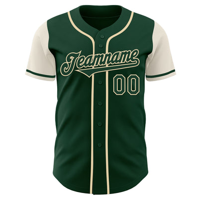 Custom Green Cream Authentic Two Tone Baseball Jersey