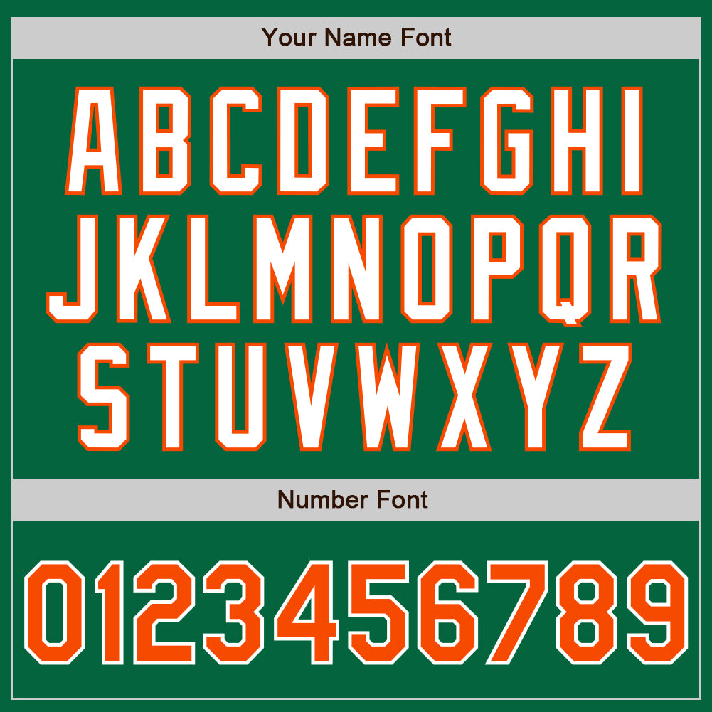 Custom Kelly Green Orange-White Authentic Two Tone Baseball Jersey