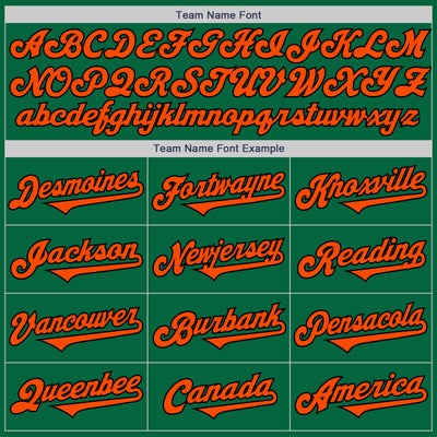 Custom Kelly Green Orange-Black Authentic Two Tone Baseball Jersey