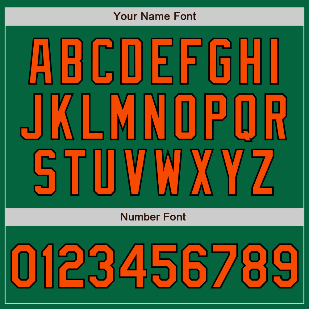 Custom Kelly Green Orange-Black Authentic Two Tone Baseball Jersey