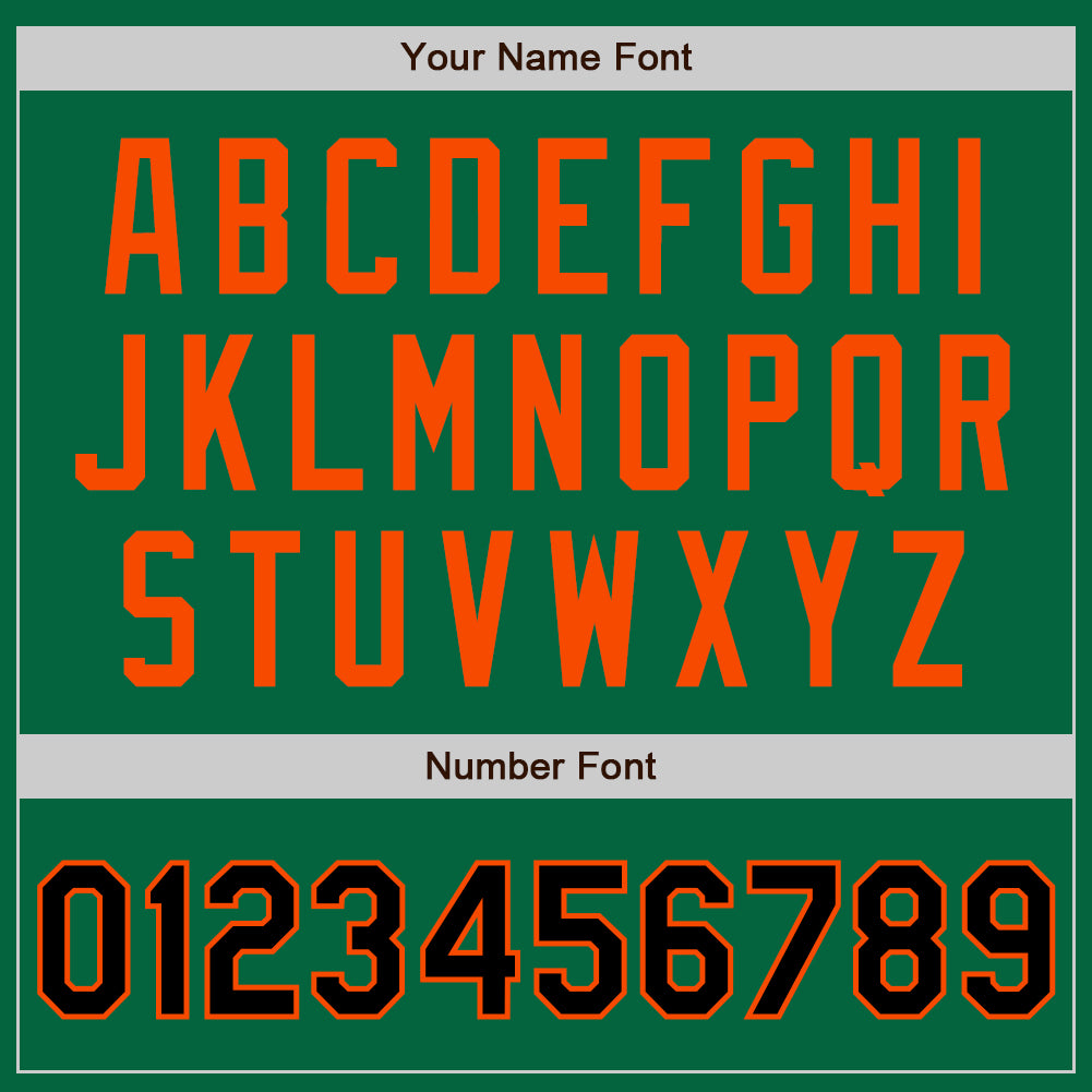 Custom Kelly Green Black-Orange Authentic Two Tone Baseball Jersey