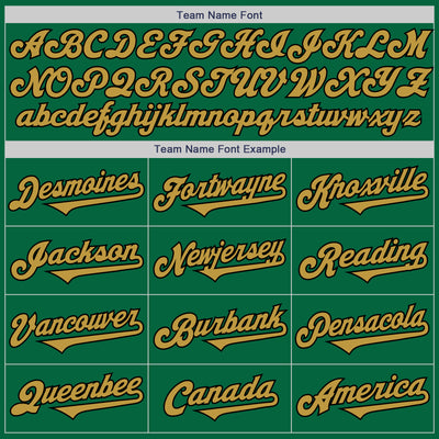 Custom Kelly Green Old Gold-Black Authentic Two Tone Baseball Jersey