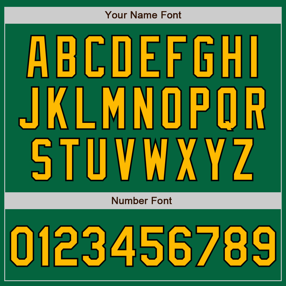 Custom Kelly Green Gold-Black Authentic Two Tone Baseball Jersey