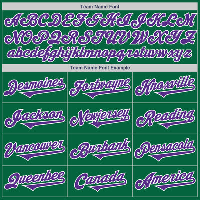 Custom Kelly Green Purple-White Authentic Two Tone Baseball Jersey