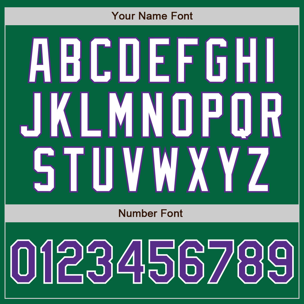 Custom Kelly Green Purple-White Authentic Two Tone Baseball Jersey