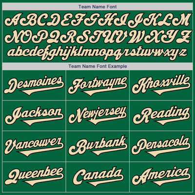 Custom Kelly Green Cream-Black Authentic Two Tone Baseball Jersey