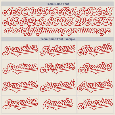 Custom Cream Red Authentic Two Tone Baseball Jersey