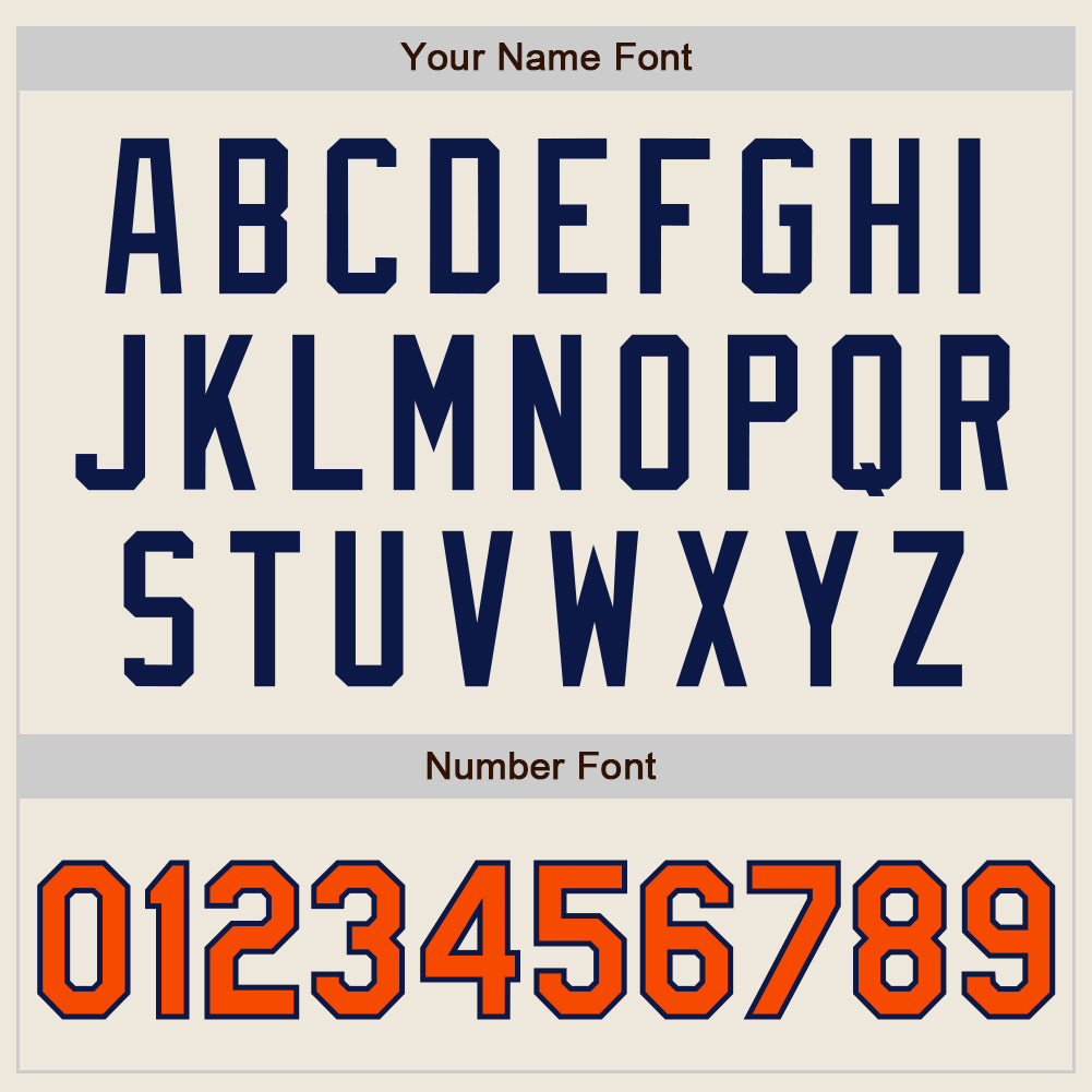 Custom Cream Orange-Navy Authentic Two Tone Baseball Jersey