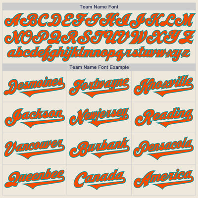 Custom Cream Orange-Teal Authentic Two Tone Baseball Jersey