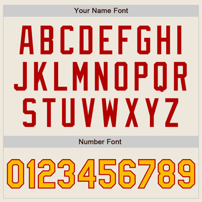 Custom Cream Gold-Red Authentic Two Tone Baseball Jersey