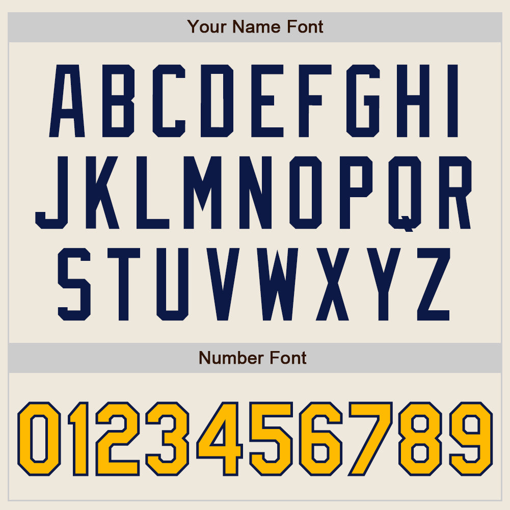 Custom Cream Gold-Navy Authentic Two Tone Baseball Jersey