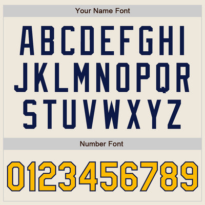 Custom Cream Gold-Navy Authentic Two Tone Baseball Jersey