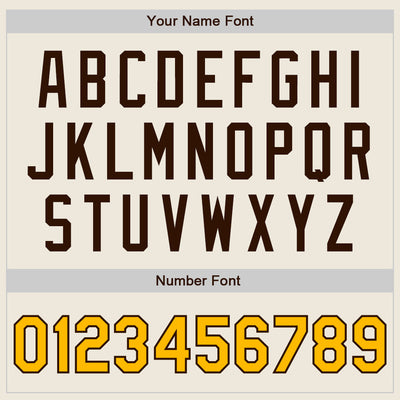 Custom Cream Gold-Brown Authentic Two Tone Baseball Jersey