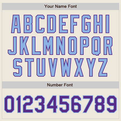 Custom Cream Purple-Light Blue Authentic Two Tone Baseball Jersey